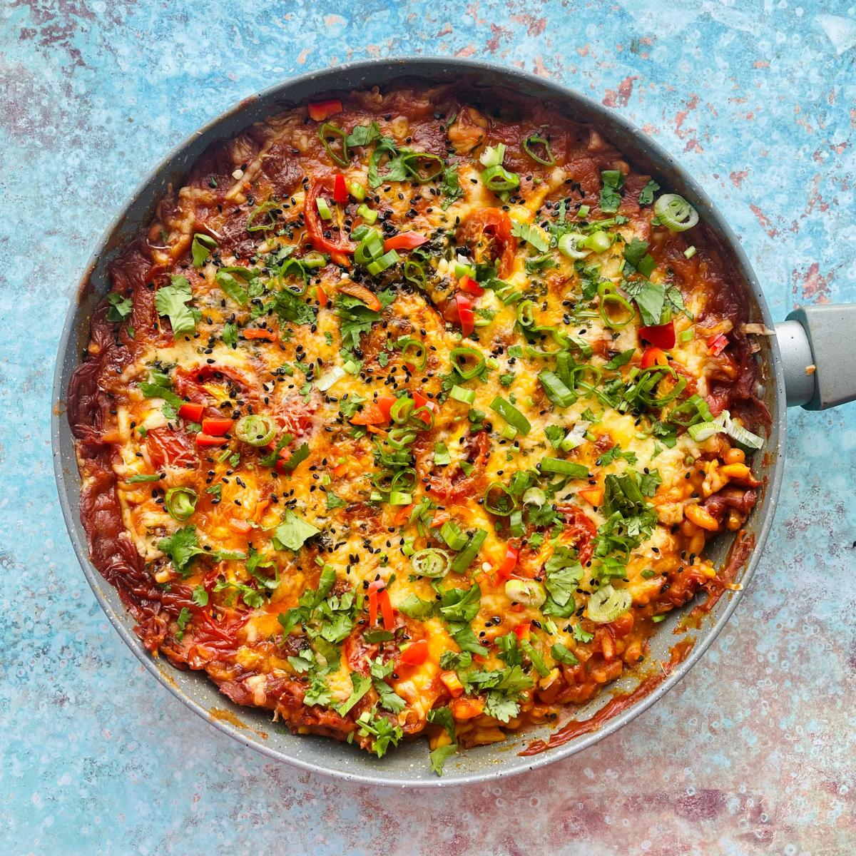 Cheesy Baked Beans Orzo