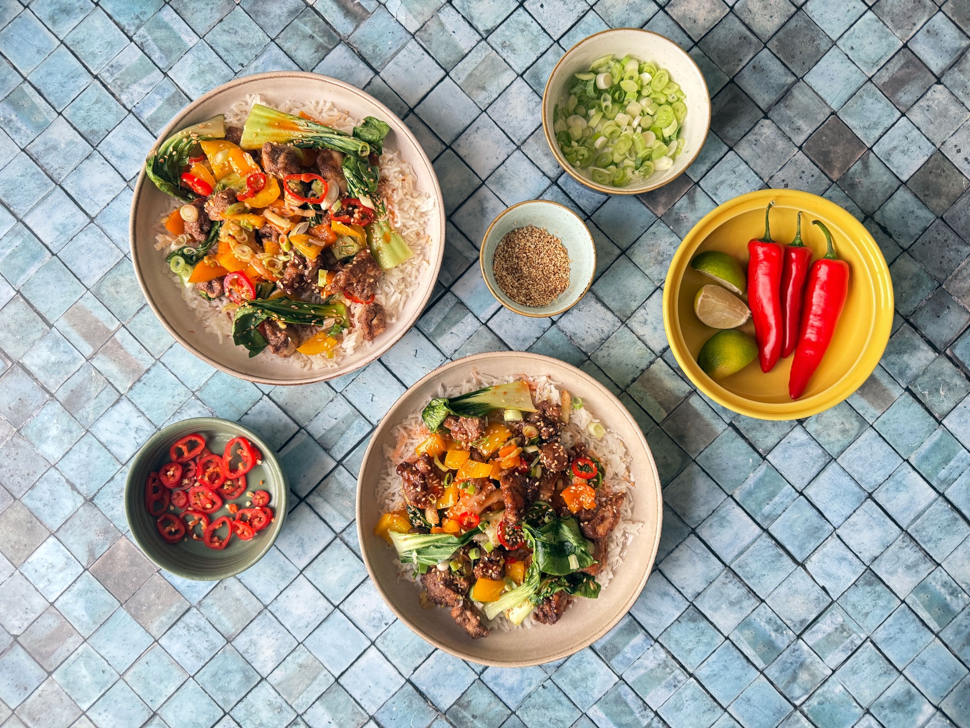 Air Fryer Salt & Pepper Chicken Rice Bowls