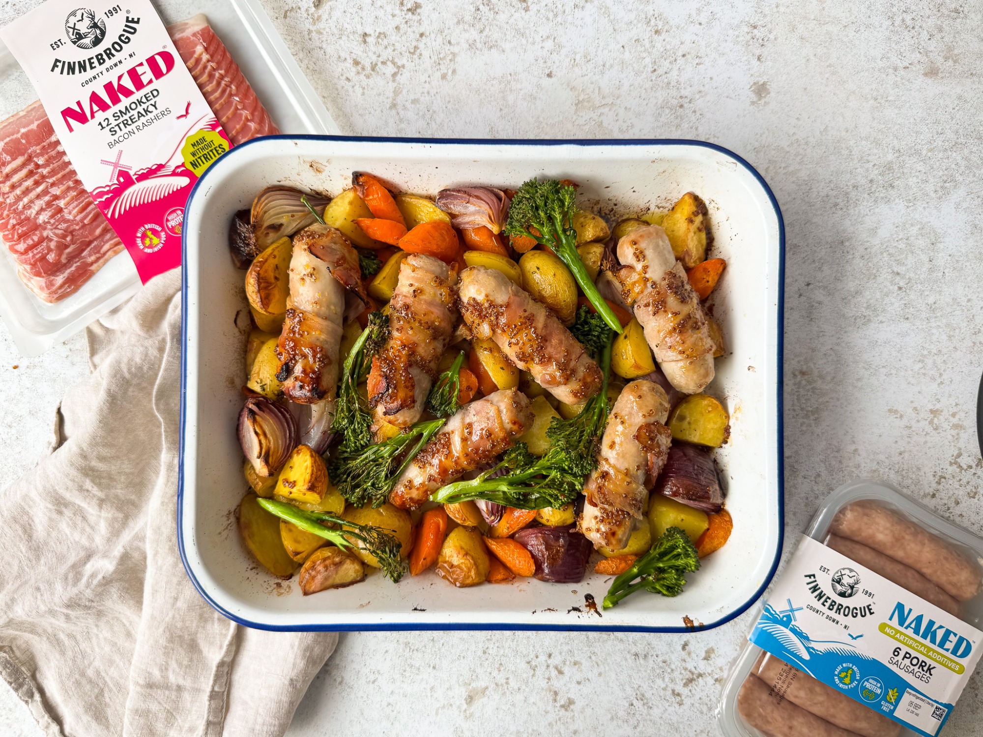 All In One Sausage & Bacon Traybake Roast