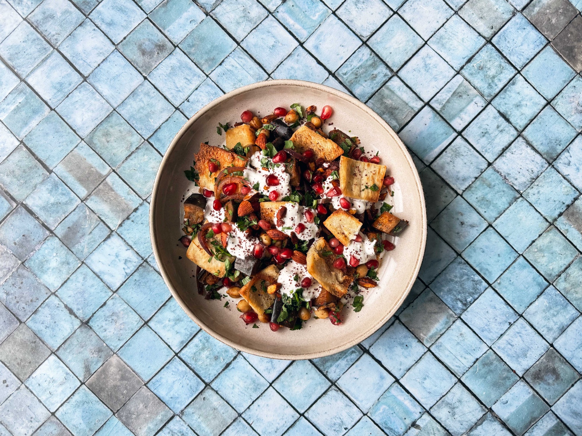 Aubergine & Chickpea Fattah