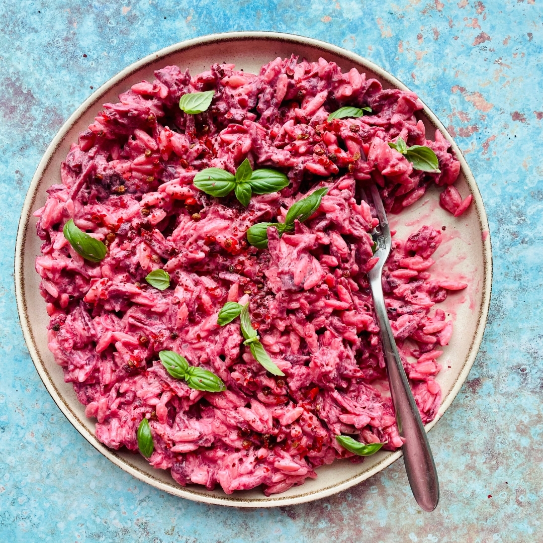 Beetroot Raita Orzo Salad