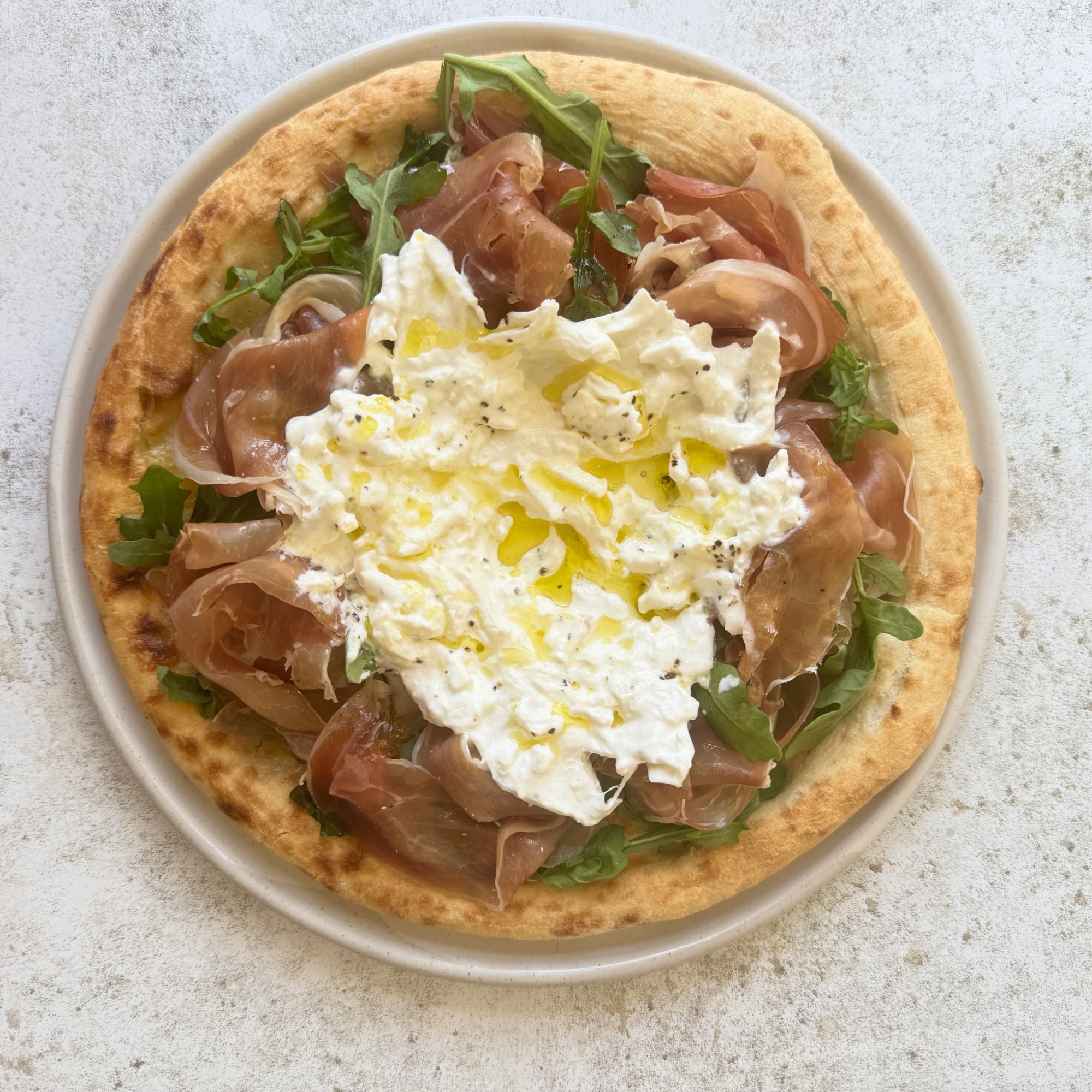 Burrata, Parma Ham & Rocket Pizza