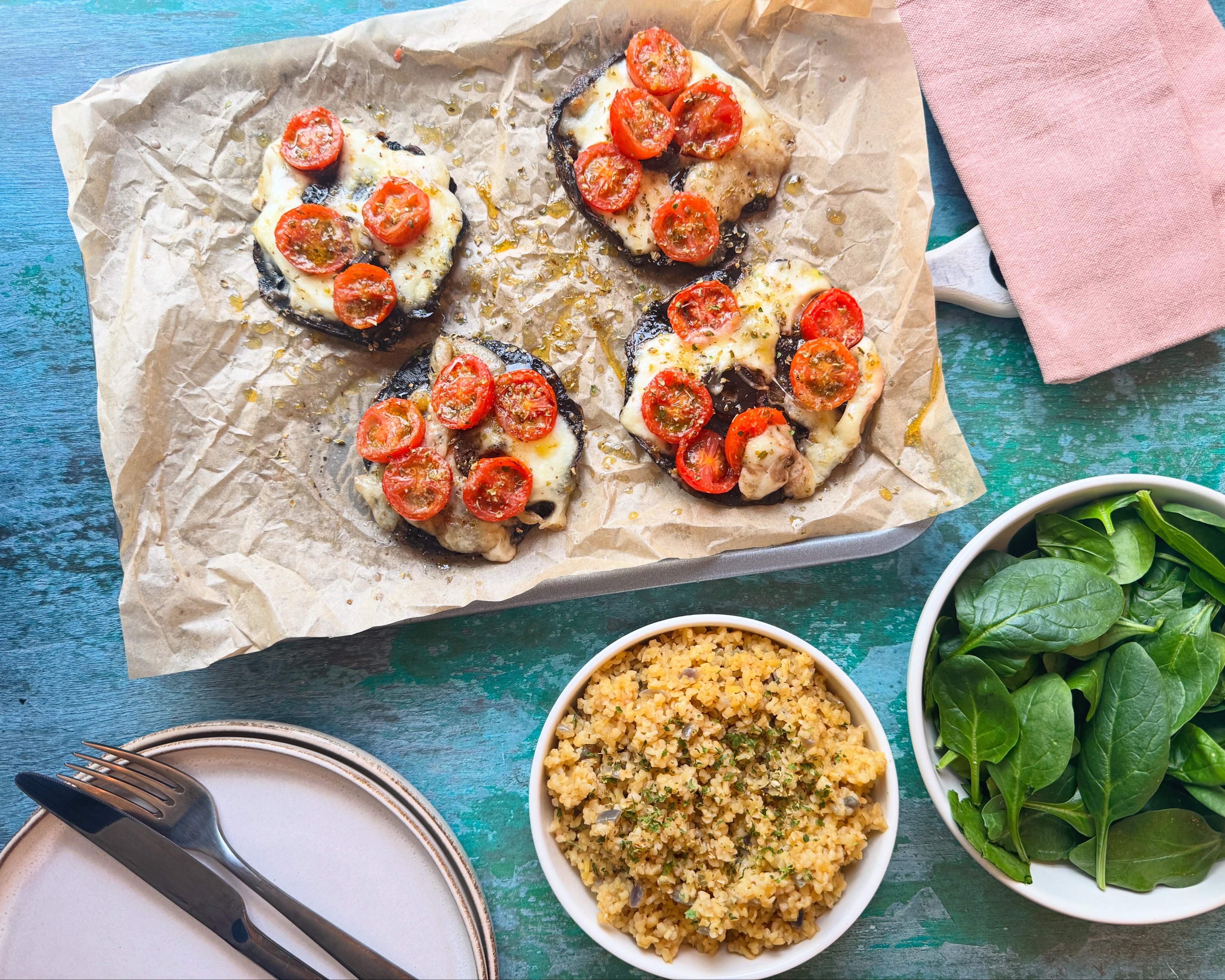 Caprese-Style Portobello Mushrooms