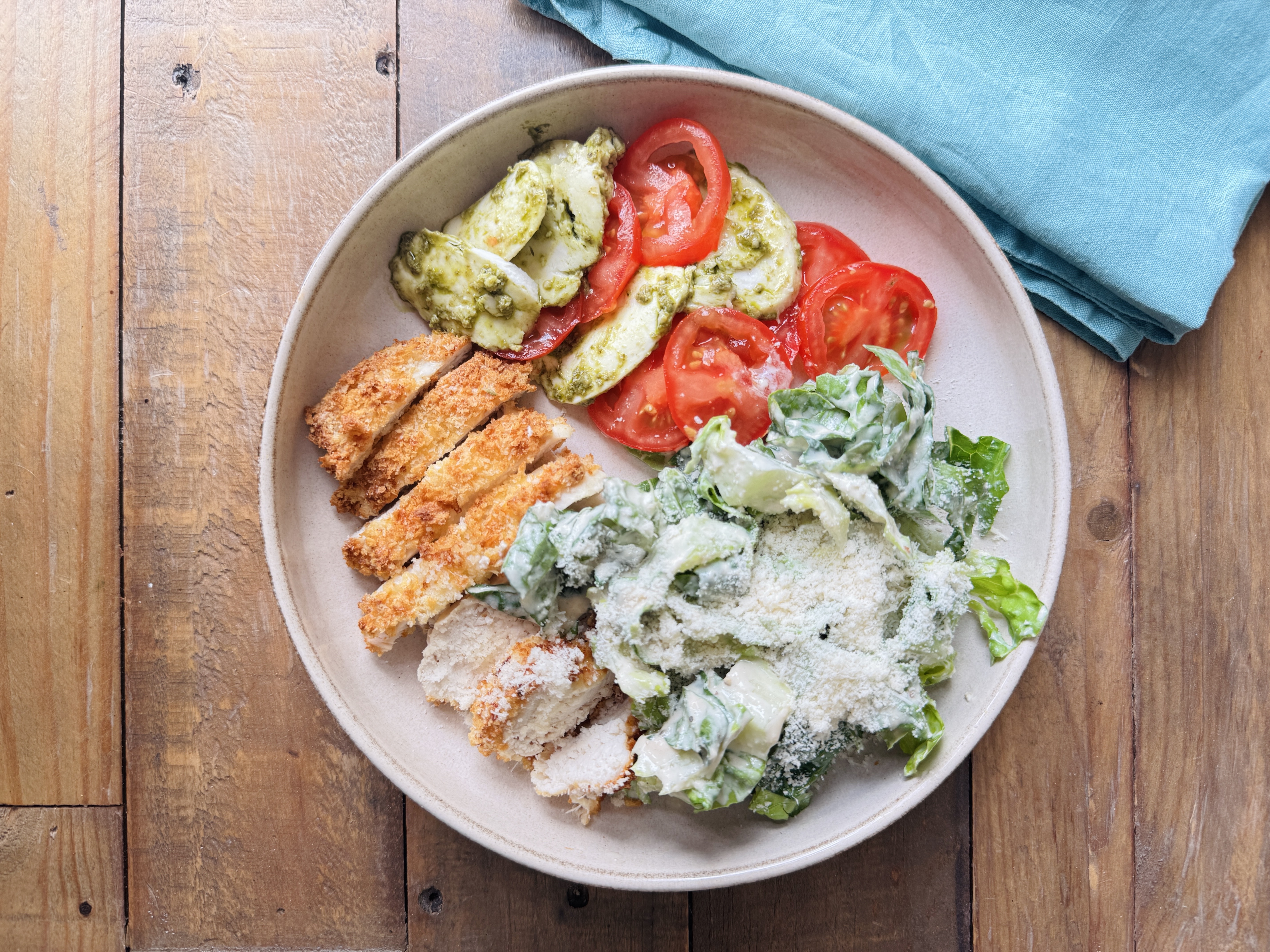 Chicken Caesar Caprese Salad