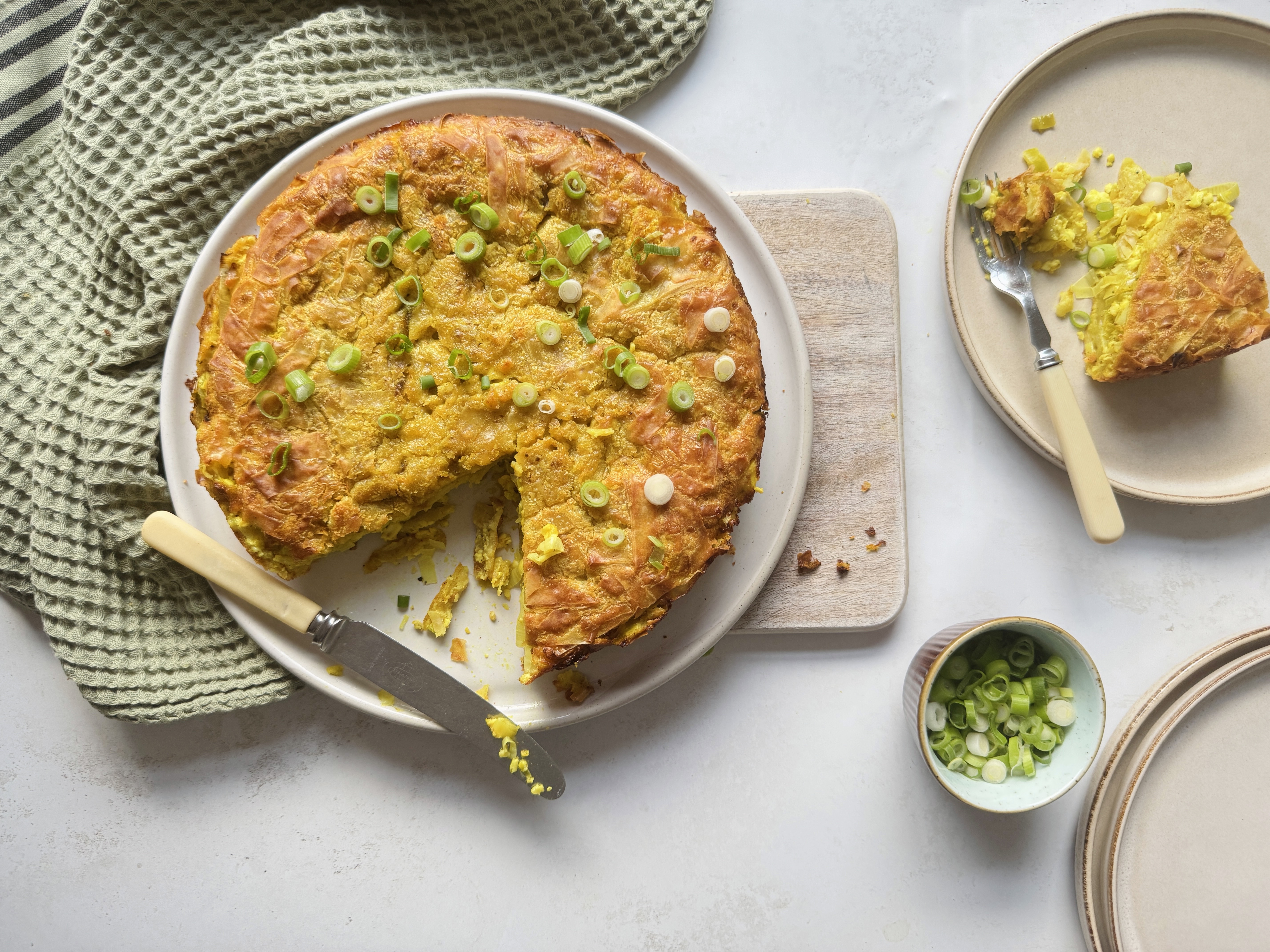 Crispy Filo Leek & Cheese Pie