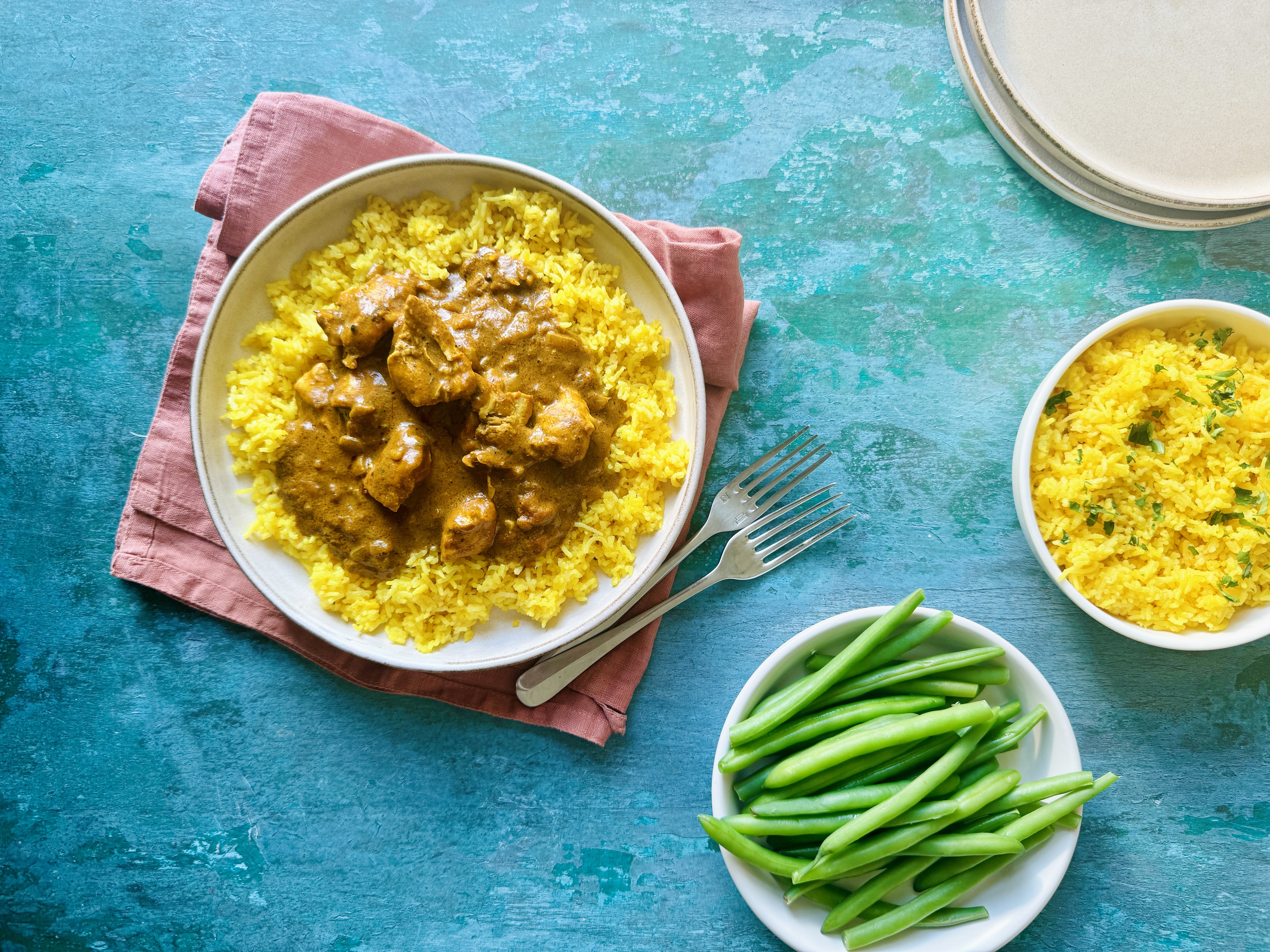 Easy Chicken Curry & Golden Rice