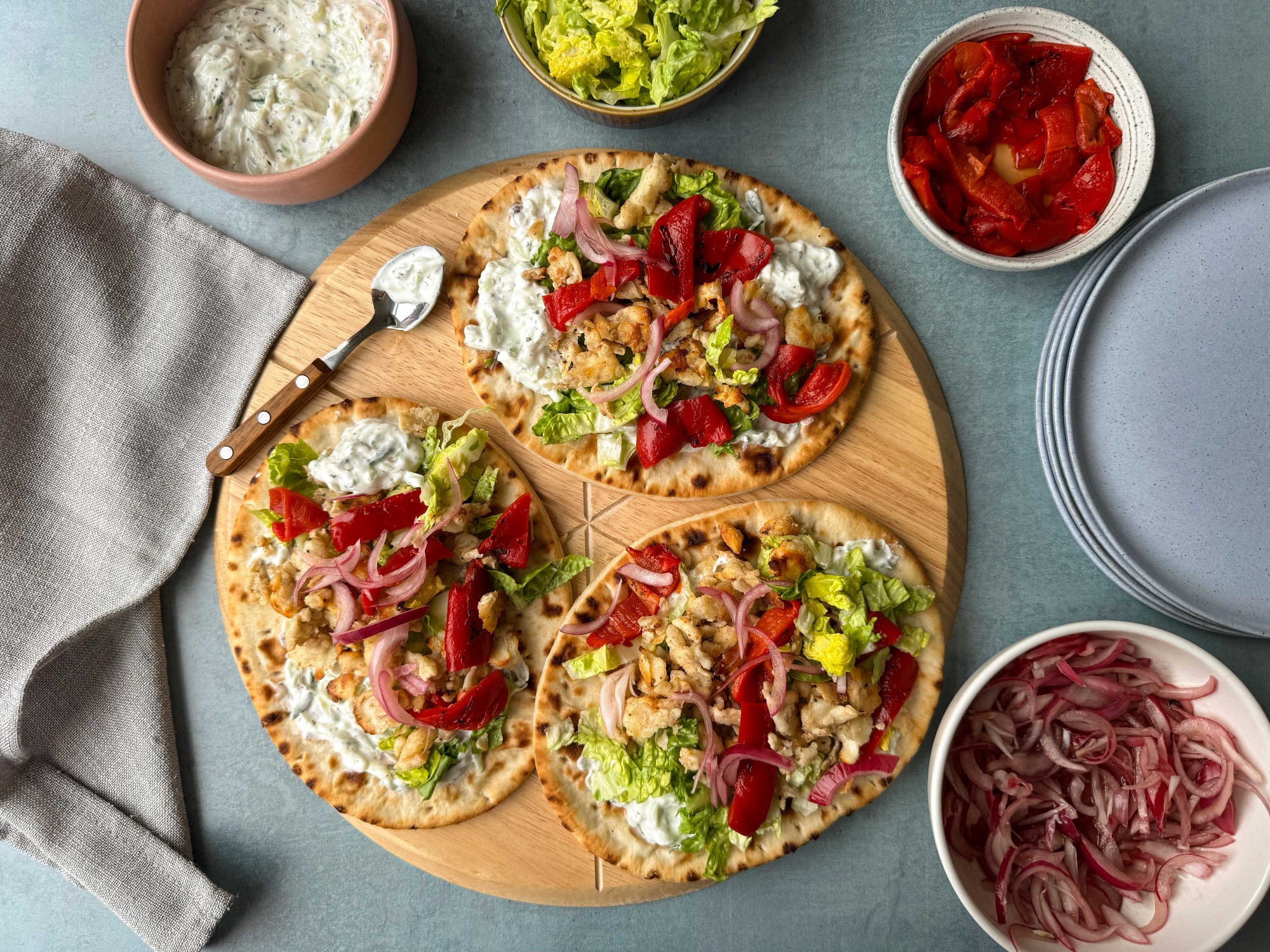 Salt & Pepper Halloumi Flatbreads