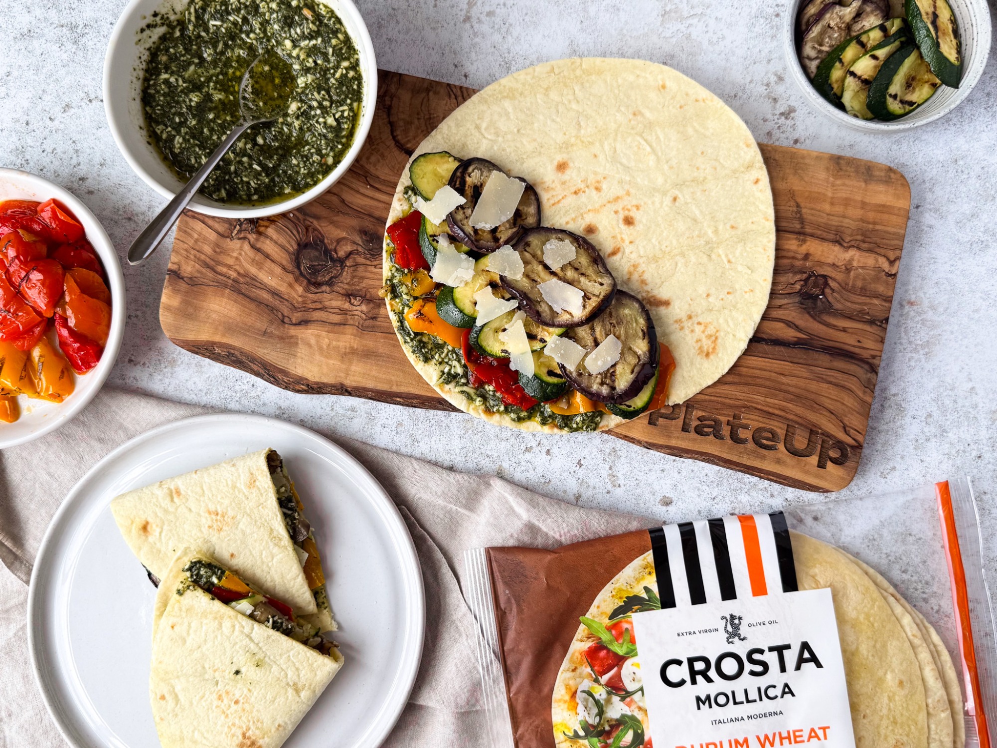 Mediterranean Pesto Veg Wraps
