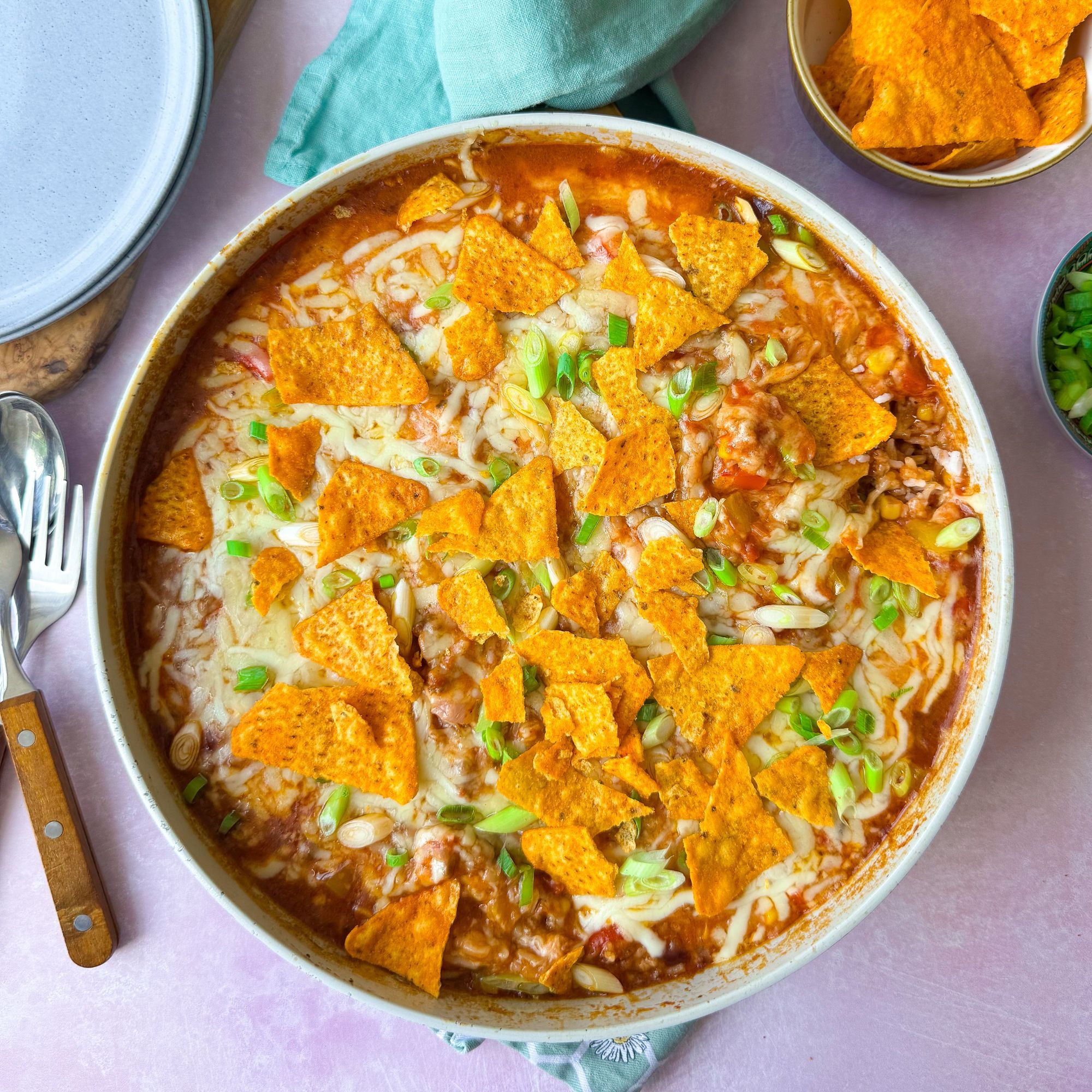 One Pot Cheesy Nacho Beef Rice