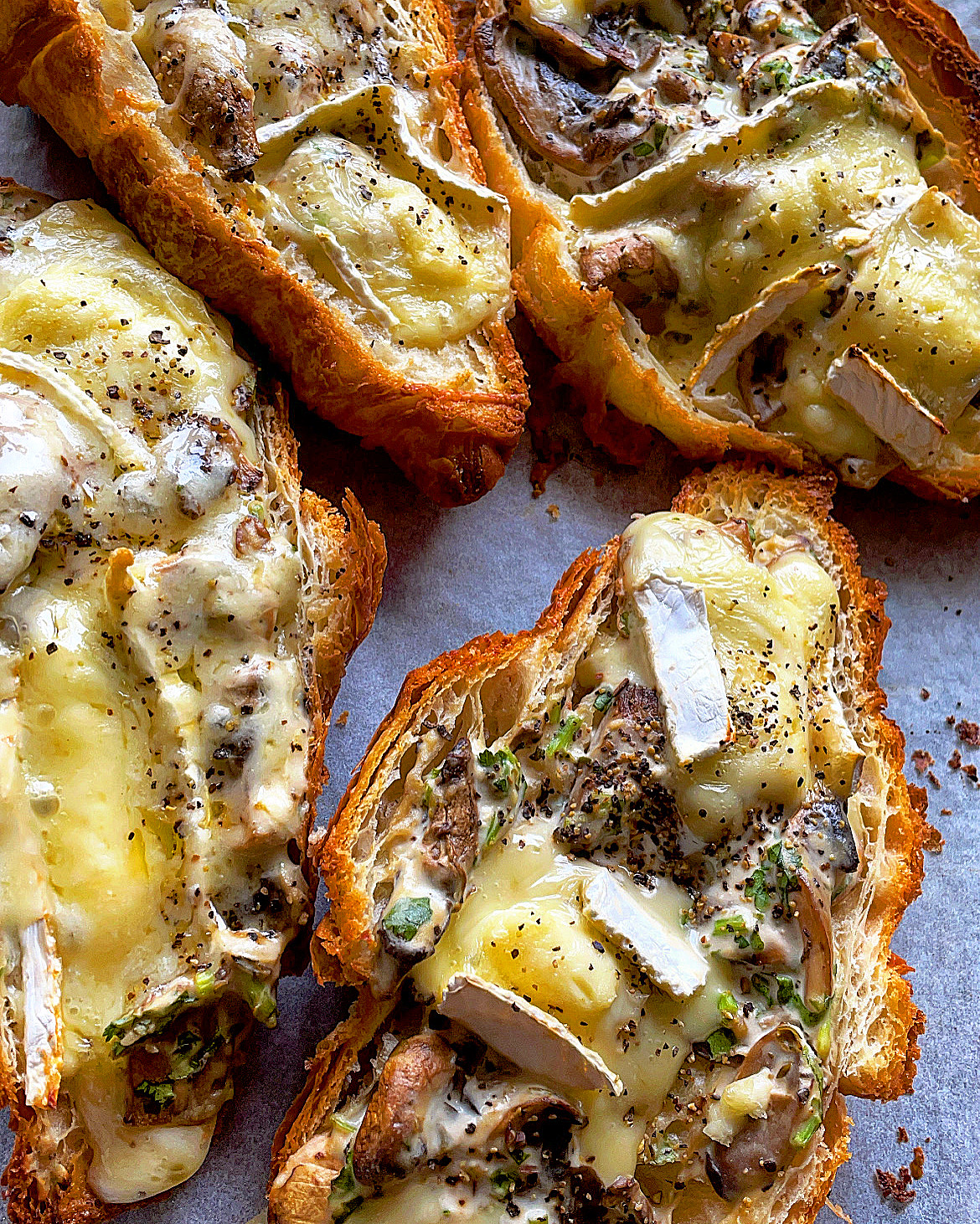 Oozy Brie & Mushroom Croissants