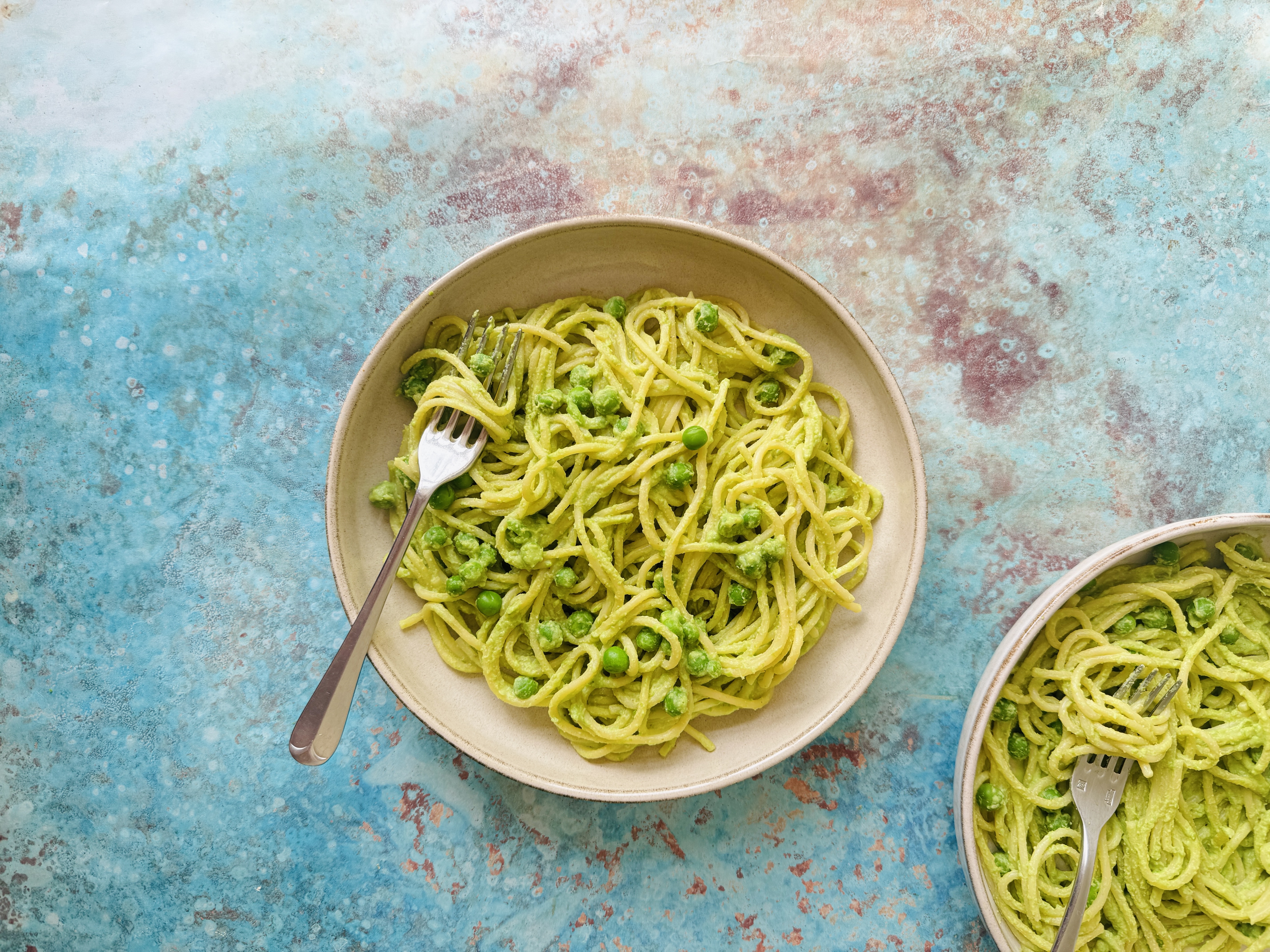 Pea Pesto Spaghetti