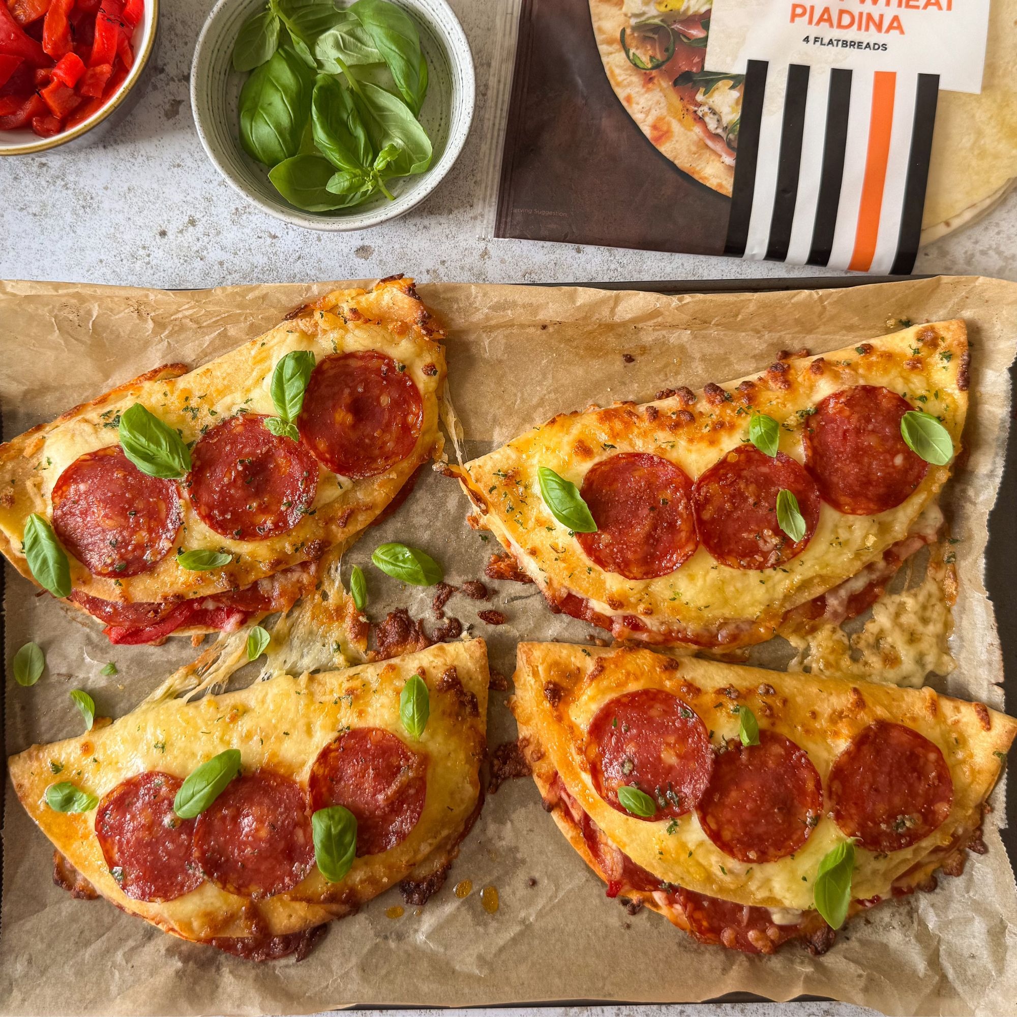 Pizza Pepperoni Piadina Flatbreads