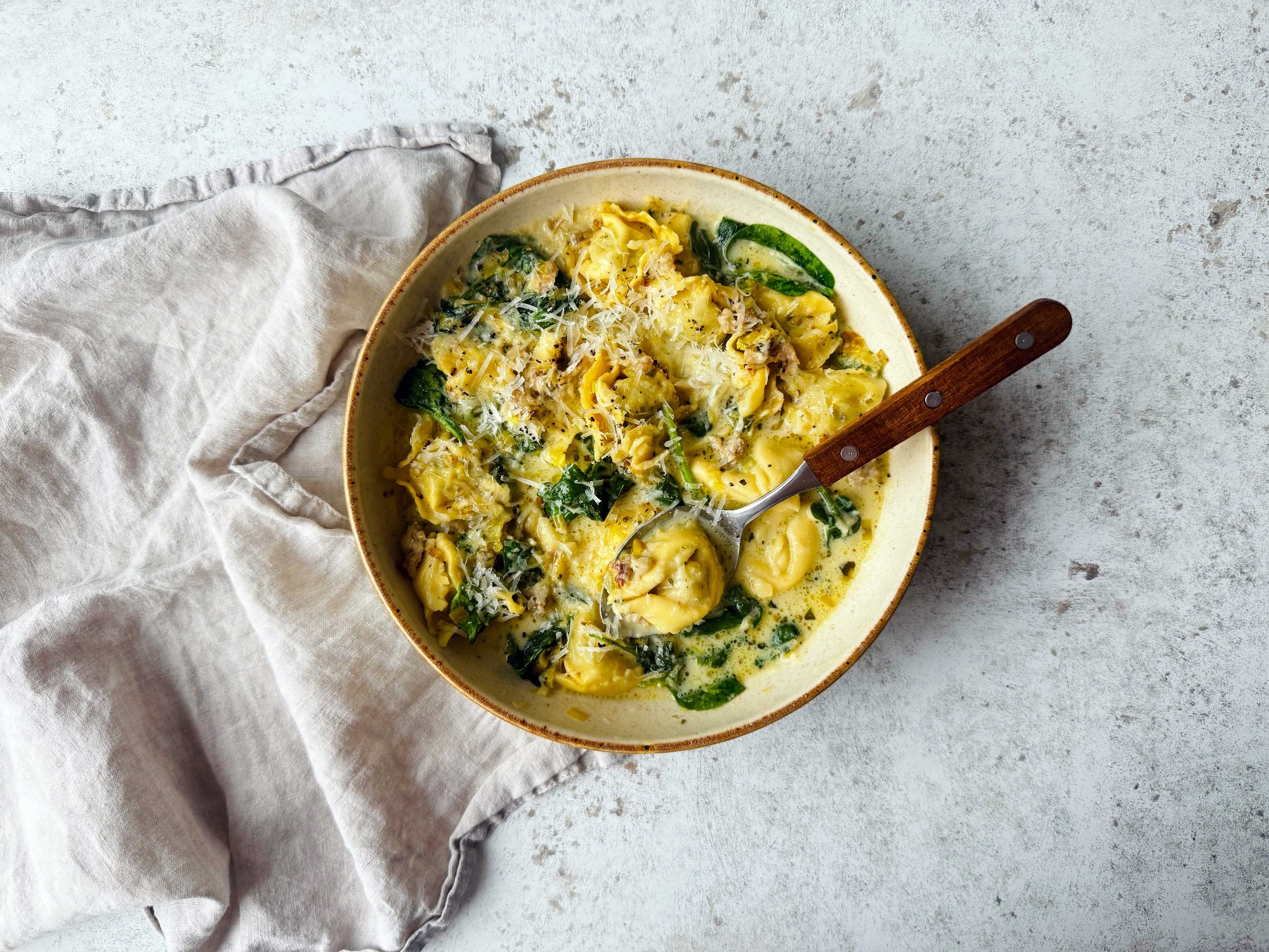 Sausage & Greens Tortellini Soup