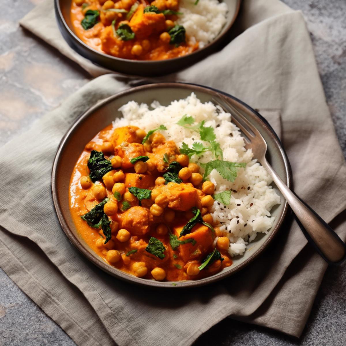 Smoky Butternut Squash & Chickpea Harissa Curry