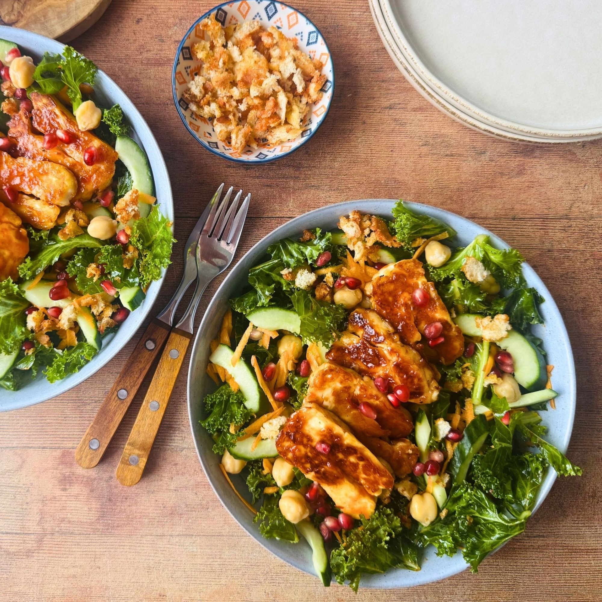 Sriracha Halloumi Crunch Bowls