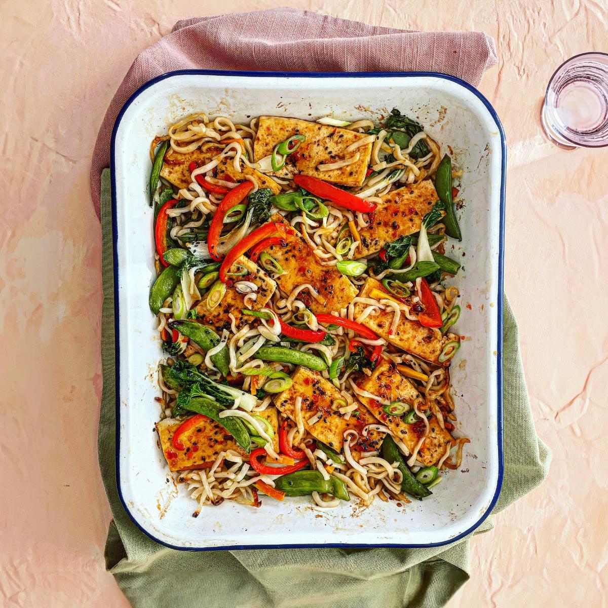 Sweet Chilli Tofu & Crispy Noodle Traybake