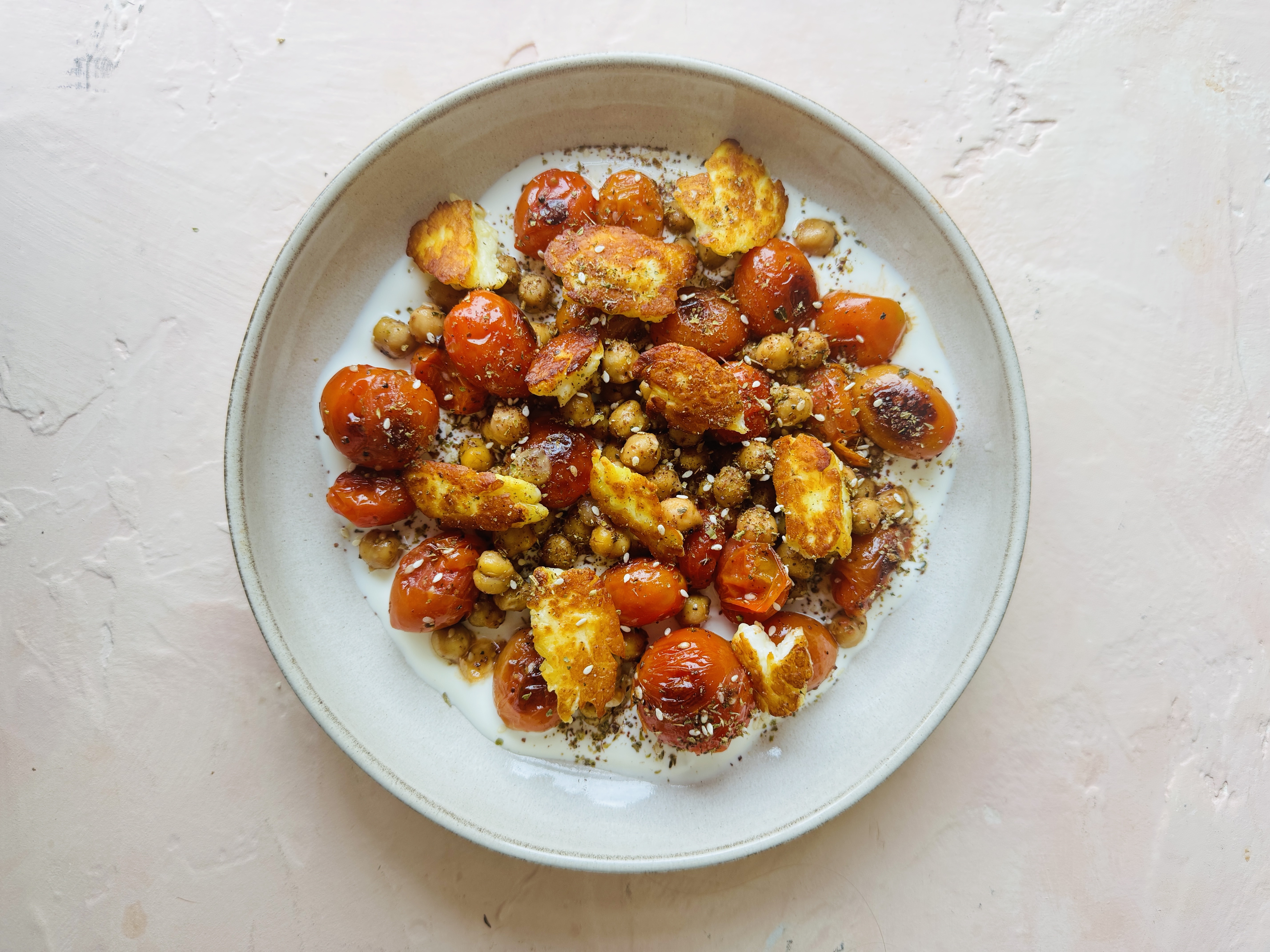 Za'atar Chickpeas & Burst Tomatoes with Yoghurt
