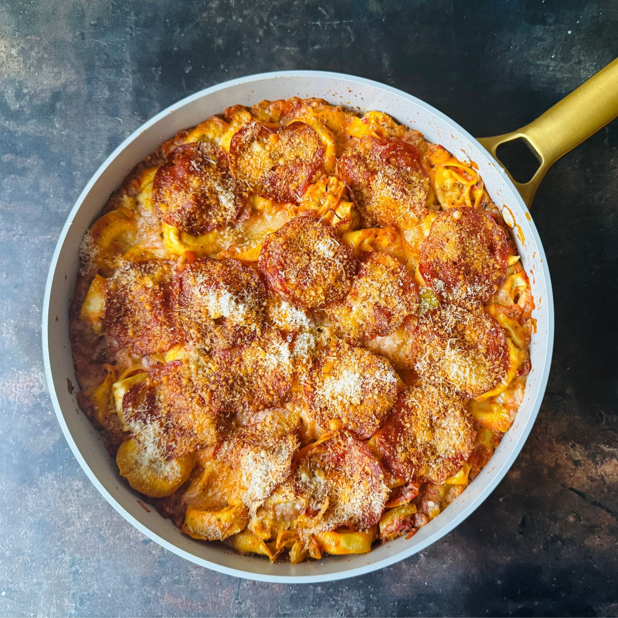 Cheat's  Chorizo & Leek Tortellini Bake