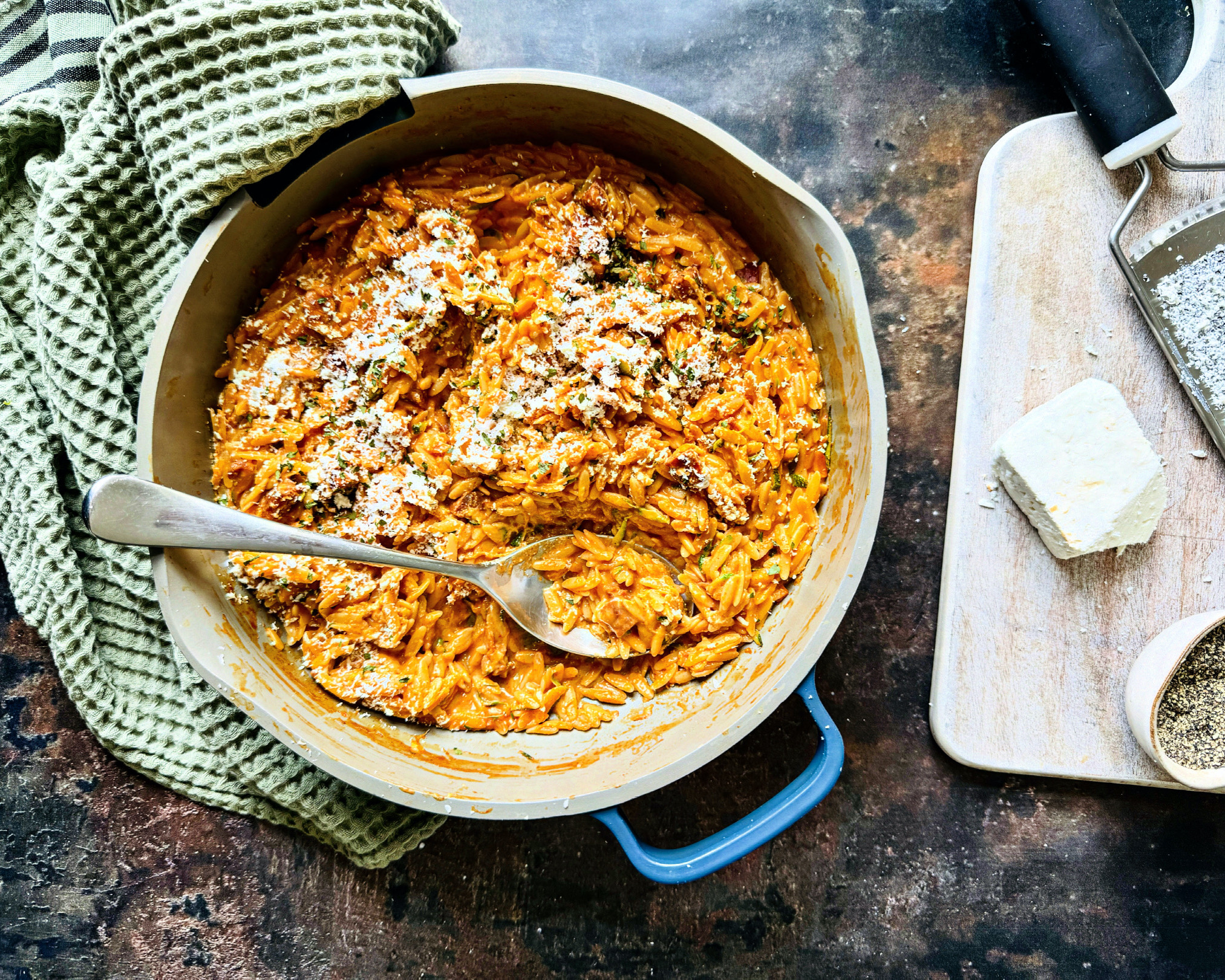 Creamy Chorizo Orzo 