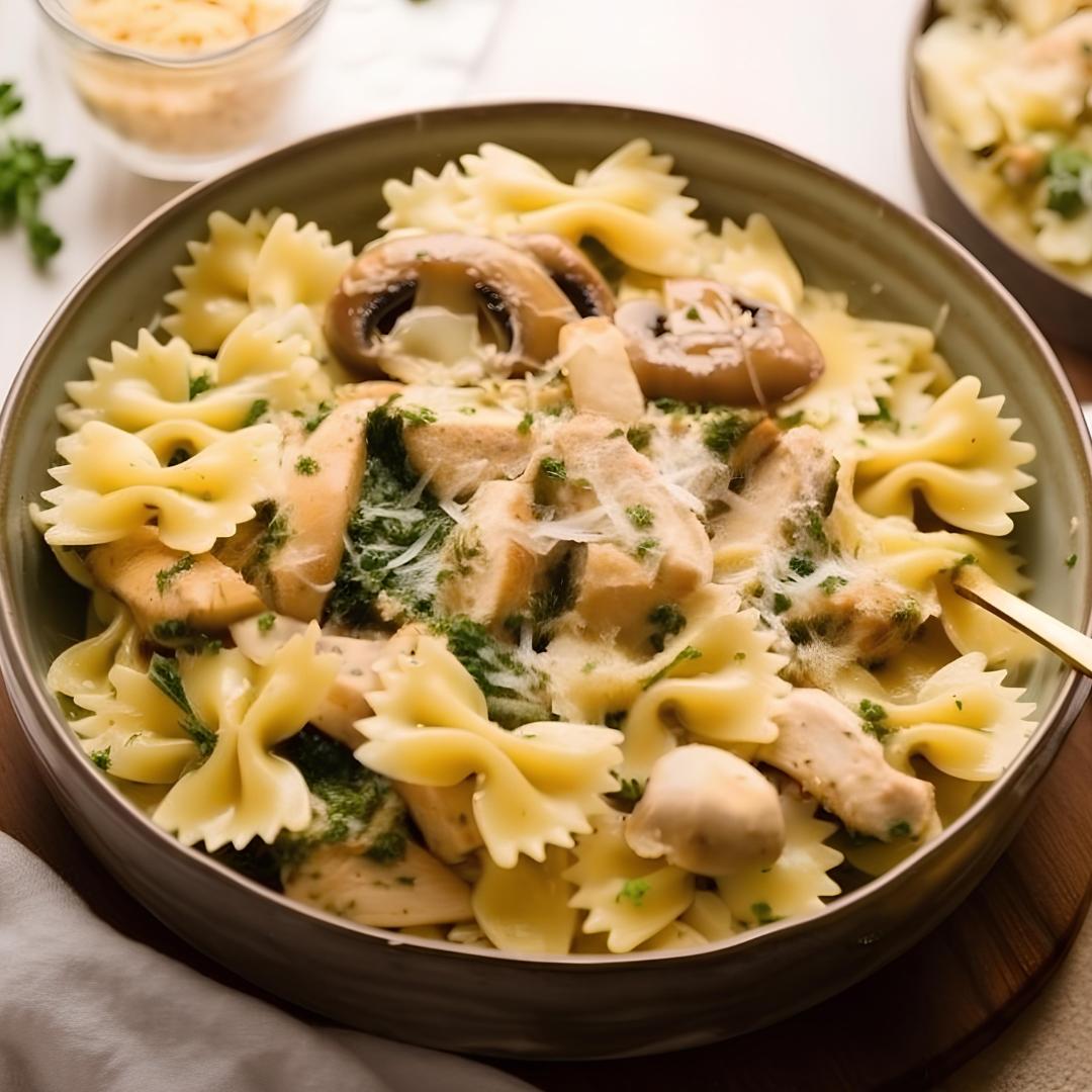 Creamy Lemon Chicken & Mushroom Pasta