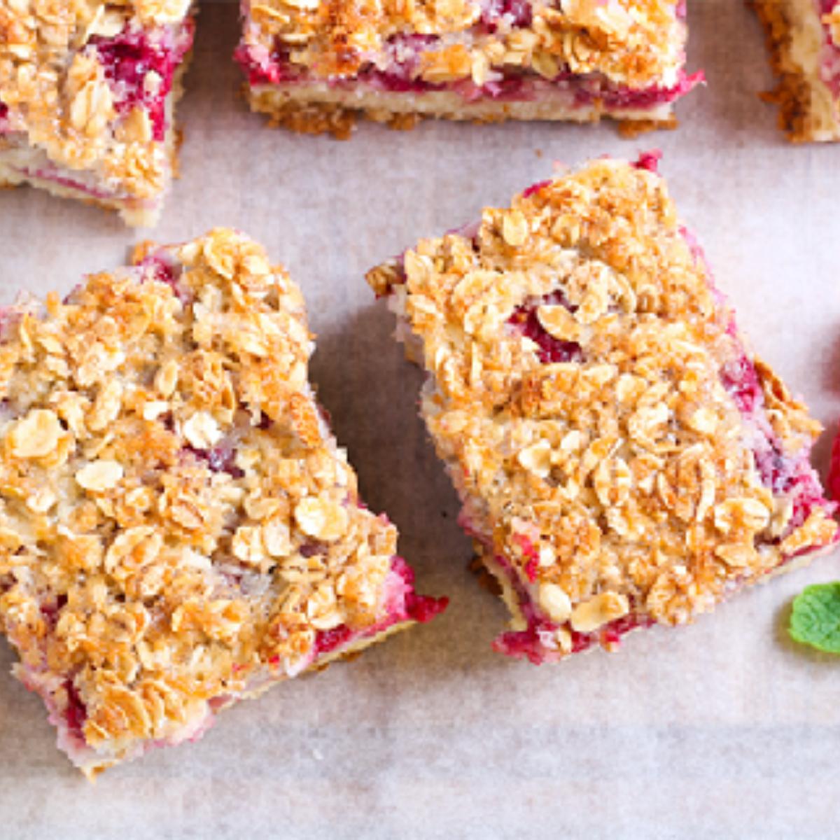 Easy Raspberry Oat Bars