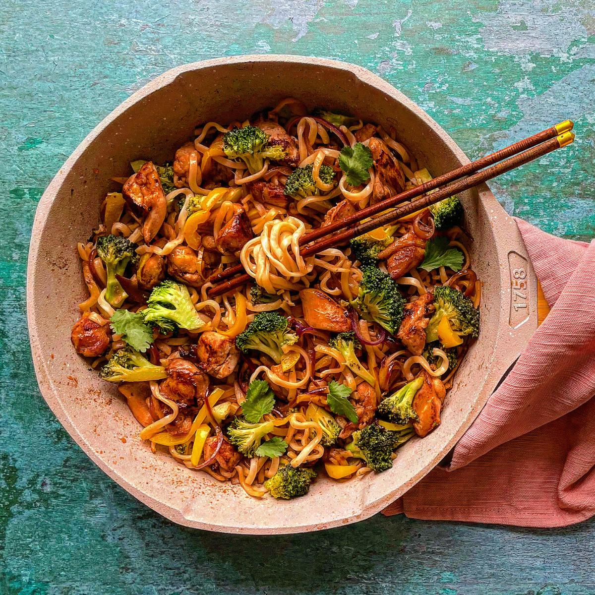 One Pan Hot Honey Chicken & Noodles