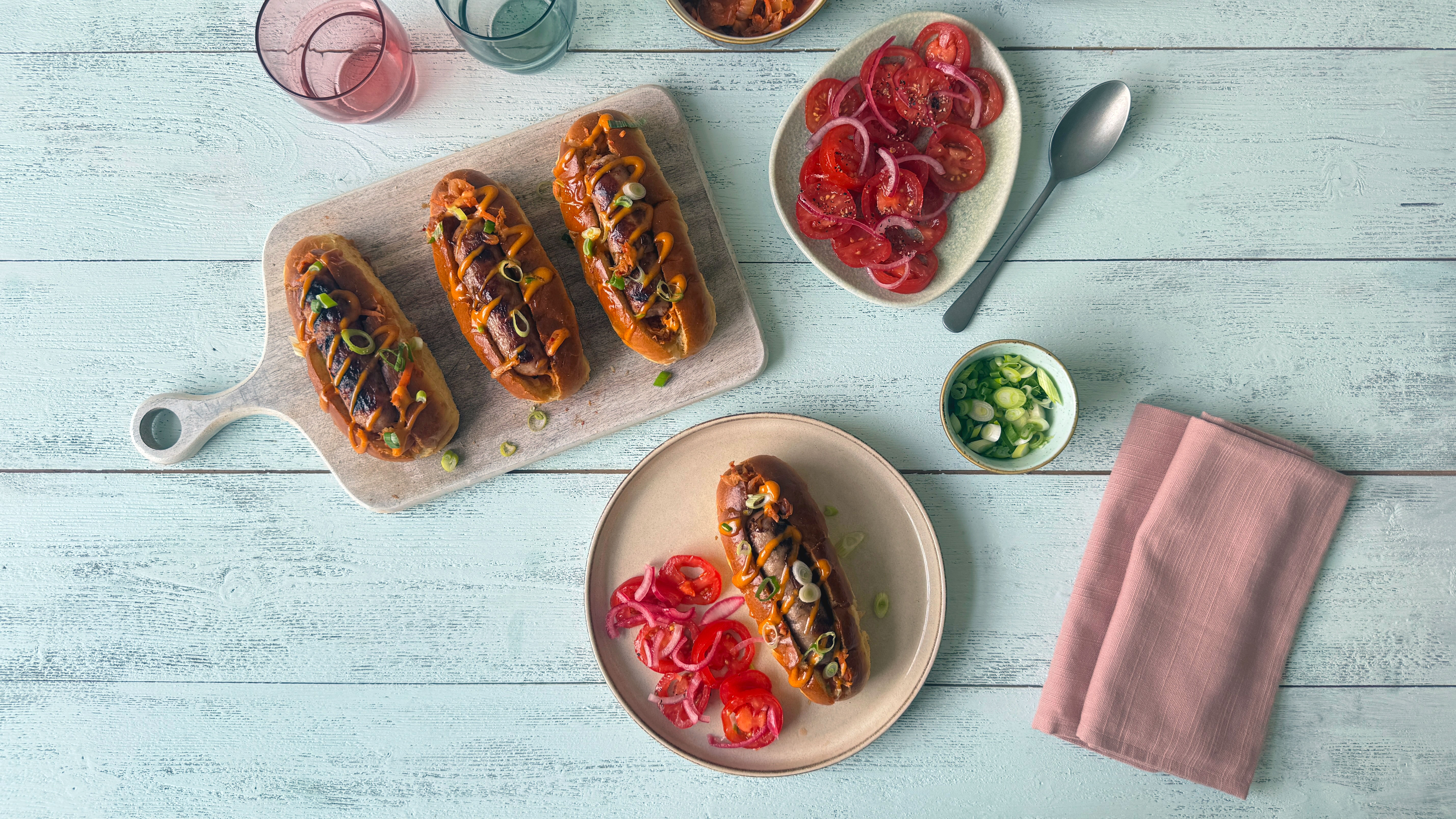 Kimcheese Hot Dogs