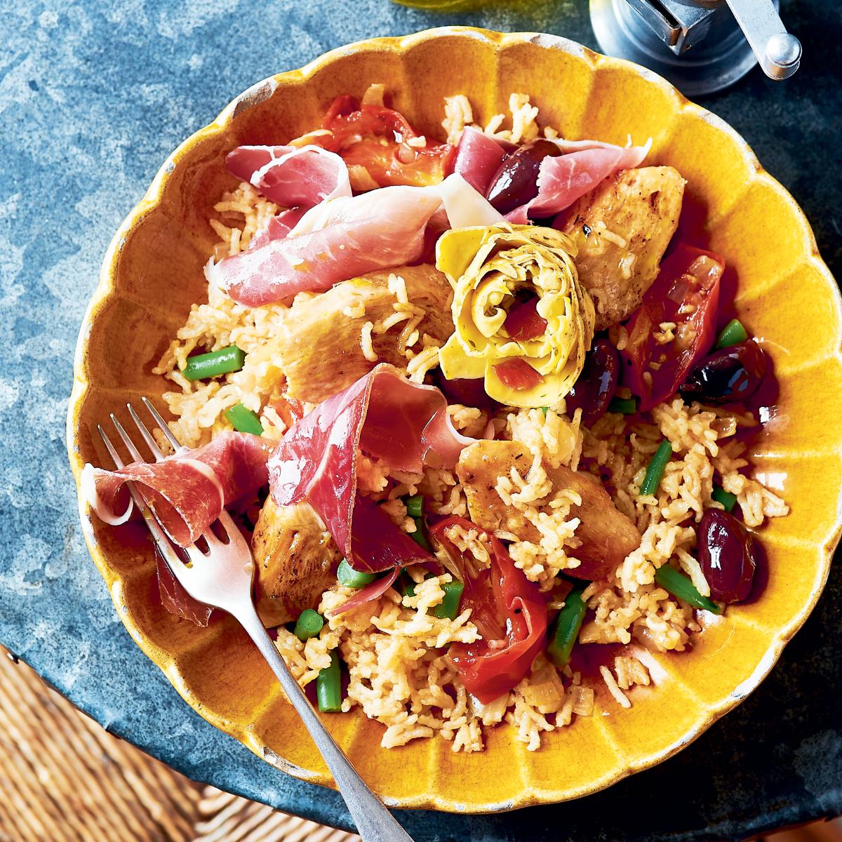 Instant Pot Mediterranean Chicken & Prosciutto Rice Salad